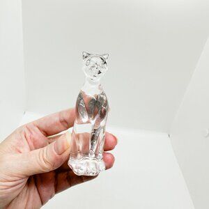 Franklin Mint Cat Kitten Clear Glass Wild Cat Jaguar Crystal